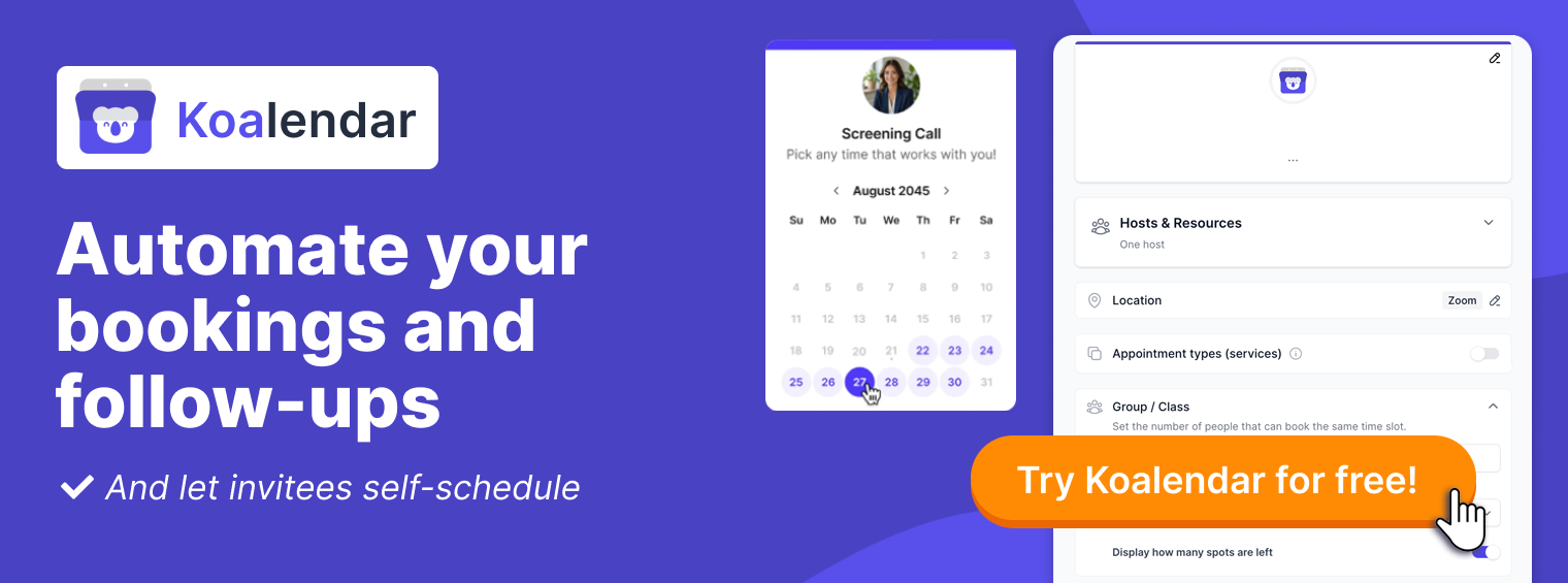 Koalendar automate follow-ups as a part of the meeting room management